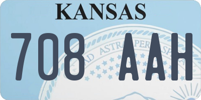 KS license plate 708AAH