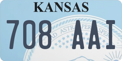 KS license plate 708AAI