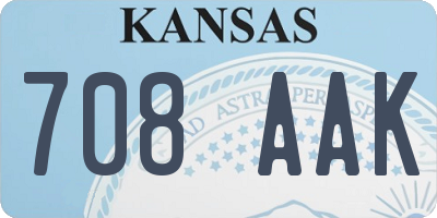 KS license plate 708AAK