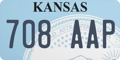 KS license plate 708AAP