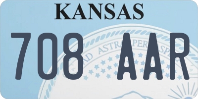 KS license plate 708AAR