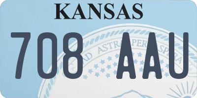 KS license plate 708AAU