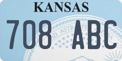 KS license plate 708ABC
