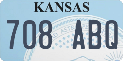 KS license plate 708ABQ