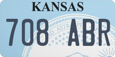 KS license plate 708ABR