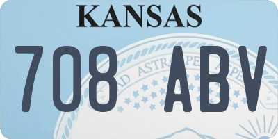 KS license plate 708ABV