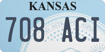 KS license plate 708ACI