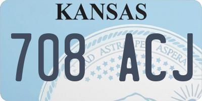 KS license plate 708ACJ