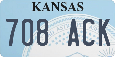 KS license plate 708ACK