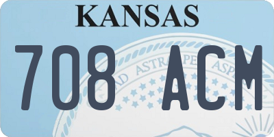 KS license plate 708ACM