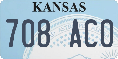 KS license plate 708ACO