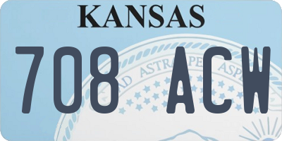 KS license plate 708ACW
