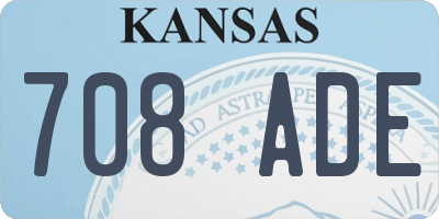 KS license plate 708ADE