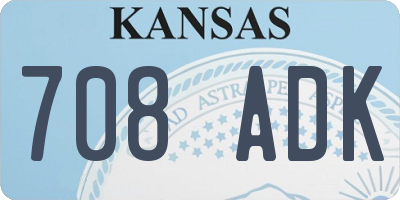 KS license plate 708ADK