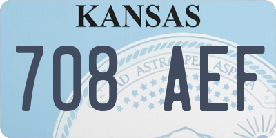 KS license plate 708AEF