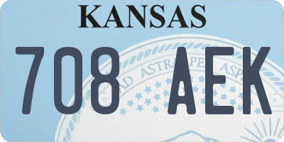 KS license plate 708AEK
