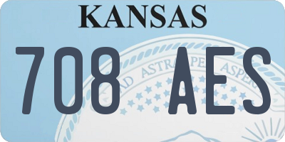 KS license plate 708AES