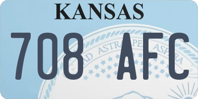KS license plate 708AFC
