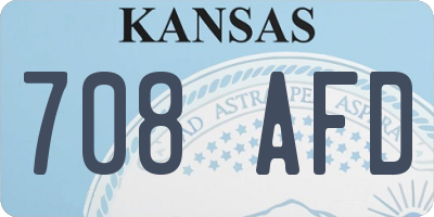 KS license plate 708AFD