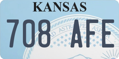 KS license plate 708AFE