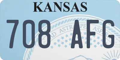 KS license plate 708AFG