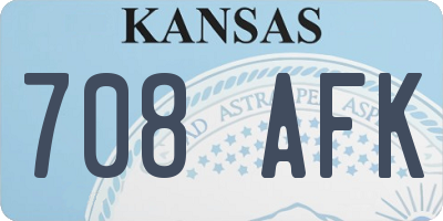 KS license plate 708AFK