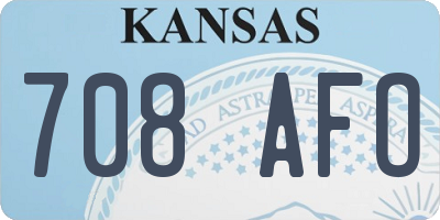 KS license plate 708AFO