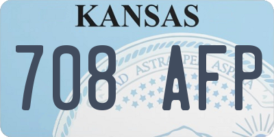 KS license plate 708AFP