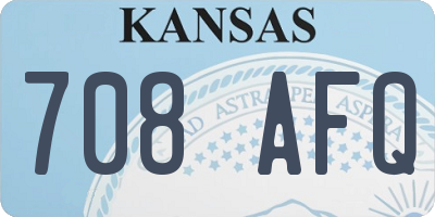 KS license plate 708AFQ