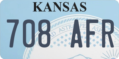 KS license plate 708AFR