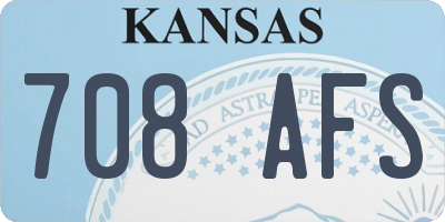 KS license plate 708AFS