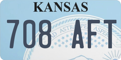 KS license plate 708AFT