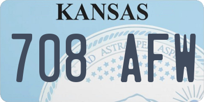 KS license plate 708AFW