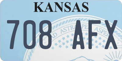 KS license plate 708AFX