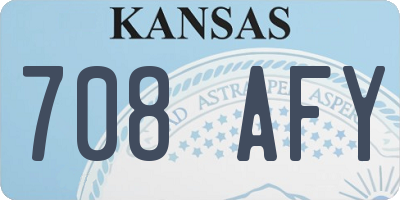 KS license plate 708AFY