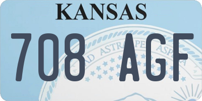 KS license plate 708AGF