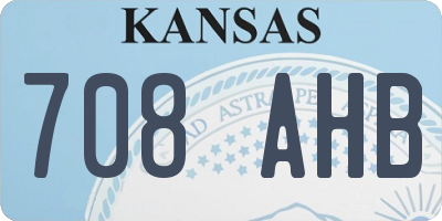 KS license plate 708AHB