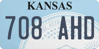 KS license plate 708AHD