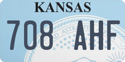 KS license plate 708AHF