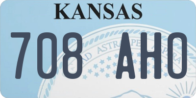 KS license plate 708AHO