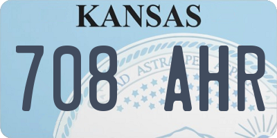 KS license plate 708AHR