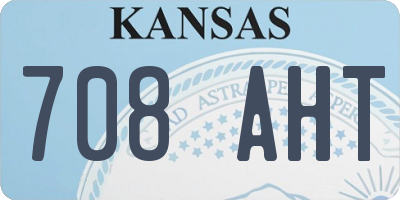 KS license plate 708AHT