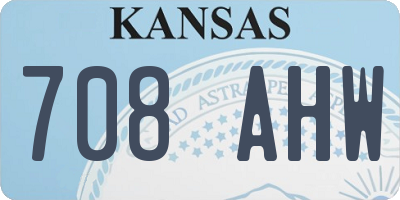 KS license plate 708AHW