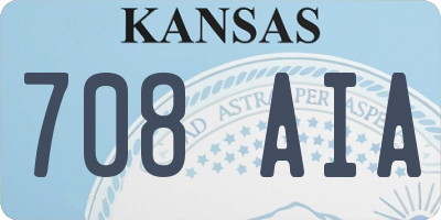 KS license plate 708AIA