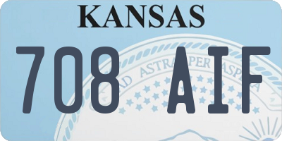 KS license plate 708AIF