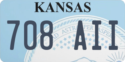 KS license plate 708AII