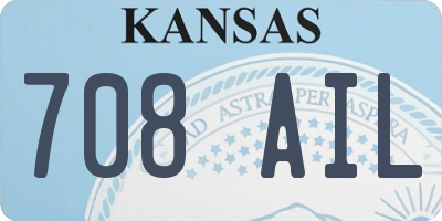 KS license plate 708AIL