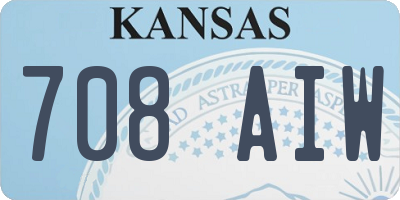 KS license plate 708AIW
