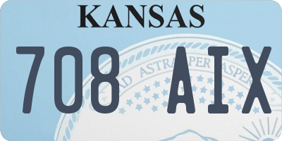 KS license plate 708AIX