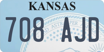 KS license plate 708AJD